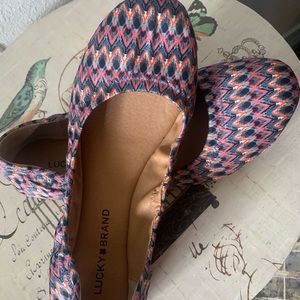 Lucky Brand Ballet Flats Multi Zig Zag